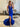 Deep V-Neck Crystal Hot Fix Mermaid Prom Dress - Royal Blue