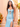Cut Front Luxury Hot Fix Mermaid Long Evening Dress - Baby Blue