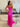 Crystal Bows Bodice Mermaid Prom Dress With Slit - Hot Pink