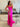 Crystal Bows Bodice Mermaid Prom Dress With Slit - Hot Pink