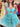 Hand Made Flower Cut Front Ruffle Mini Ball Gown Prom Dress - Turquoise