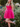 Deep V-Neck Tulle Ruffle Mini Ball Gown Prom Dress - Hot Pink