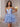 Deep V Neck Mini Ball Gown Prom Dress With Bow - Baby Blue