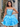 Beaded Sparkly Mini Ball Gown Prom Dress - Blue