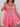 Hot Fix Ruffle Sheer Bodice Mini Ball Gown Prom Dress - Hot Pink
