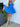 Hand Made Flower Boned Strapless Mini Ball Gown Prom Dress - Royal Blue