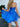 Hand Made Flower Boned Strapless Mini Ball Gown Prom Dress - Royal Blue