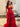 Sparkly Lace Embroidery Cut Front Ball Gown Prom Dress - Red