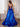 Luxury Metallic Pleats Square A-Line Prom Dress With Slit - Royal Blue