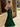 Luxury Crystal Dubai Sheer Bodice Mermaid Evening Dress - Emerald Green