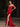 Lace Embroidery Bodice Mermaid Prom Dress With Slit - Red