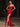 Lace Embroidery Bodice Mermaid Prom Dress With Slit - Red