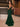 Sparkly Crystal Boned Illusion Mermaid Prom Dress - Emerald Green