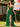 V-Neck Chiffon Tiered Prom Dress With Ruffle - Emerald Green