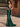 Hand Beading Crystal Illusion Boned Mermaid Prom Dress - Emerald Green