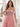 Luxury Crystal Off Shoulder Sheer Bodice Ruffle Ball Gown Prom Dress - Pink