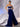 Sheer Bead Bodice Satin Strapless Mermaid Evening Dress With Split - Royal Blue
