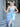 Satin Bow Waist Sparkly Lace Strapless Ruffle Tiered Prom Dress - Blue