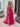 Satin Bow Waist Sparkly Lace Strapless Ruffle Tiered Prom Dress - Fuchsia