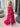 Satin Bow Waist Sparkly Lace Strapless Ruffle Tiered Prom Dress - Fuchsia