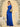 Asymmetrical Acetate Satin Split Bridesmaid Dress With Ruffle Hem - Royal Blue