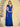 Deep V-Neck Bow Acetate Satin Bridesmaid Dress With Drop Train - Royal Blue