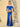 Off Shoulder Bow Bodice Acetate Satin Bridesmaid Dress With Split - Royal Blue