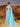 One Shoulder Beaded Pleats Long A-Line Prom Dress With Tulle - Baby Blue