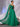 One Shoulder Beaded Pleats Long A-Line Prom Dress With Tulle - Green