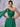 One Shoulder Beaded Pleats Long A-Line Prom Dress With Tulle - Green