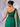 One Shoulder Beaded Pleats Long A-Line Prom Dress With Tulle - Green