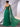 One Shoulder Beaded Pleats Long A-Line Prom Dress With Tulle - Green