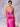 Hand Beading Boned Illusion Bodice Waist Drop Mermaid Prom Dress - Hot Pink