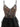 Hand Beading Sheer Bodice Layered Long Prom Dress - Black
