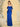 Ruched Bust Off Shoulder Acetate Satin Bridesmaid Dress - Royal Blue