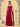 Cut Front Chiffon Draped Bridesmaid Dress With Drop Train - Fuchsia