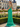 Spaghetti Shoulder Straps Sparkly Beading Backless Long Mermaid Prom Dress - Green