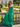 V-Neck Sparkly Beading Satin Mermaid Prom Dress - Green