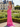 V-Neck Sparkly Beading Satin Mermaid Prom Dress in Hot Pink