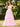 3D Floral Embroidery Illusion Bandage Ruffle Prom Dress - Pink
