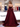 Pleated Bust Ruffle Hem Strapless Satin Prom Ball Gown - Burgundy