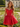 Lace Embroidery Puffy Mini Ball Gown Prom Dress - Red