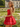 Lace Embroidery Puffy Mini Ball Gown Prom Dress - Red