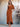 Asymmetrical Ruffle Sleeve Ankel Bridesmaid Dress - Burnt Orange