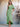 Asymmetrical Ruffle Sleeve Ankel Bridesmaid Dress - Sage Green