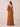 Ruffled One Shoulder Chiffon Maxi Bridesmaid Dress with Slit in Burnt Orange