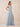 Ruffled One Shoulder Chiffon Maxi Bridesmaid Dress with Slit in Dusty Blue