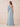 Ruffled One Shoulder Chiffon Maxi Bridesmaid Dress with Slit in Dusty Blue