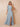 Off Shoulder Chiffon Slit A-Line Bridesmaid Dress with Bow in Dusty Blue