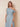 Off Shoulder Chiffon Slit A-Line Bridesmaid Dress with Bow in Dusty Blue